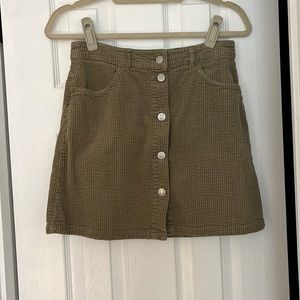 Cute sage green Zara corduroy mini skirt